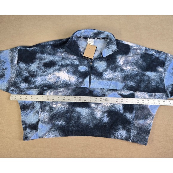 Nike Womens Jacket Therma Fit Fleece Oversized 1/2 zip Cropped Tie Dye M FZ6969 - Picture 5 of 5